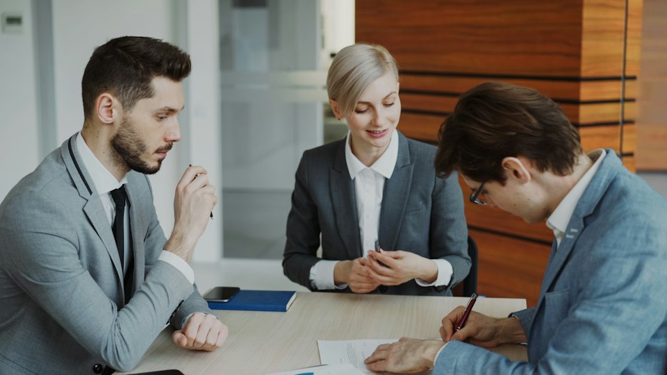 Advisors reviewing an account opening with a client